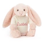 Bashful Blush Bunny with Personalised Cream Jumper