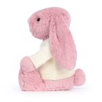 Bashful Tulip Pink Bunny with Personalised Cream Jumper