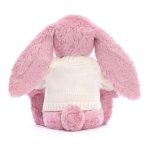 Bashful Tulip Pink Bunny with Personalised Cream Jumper