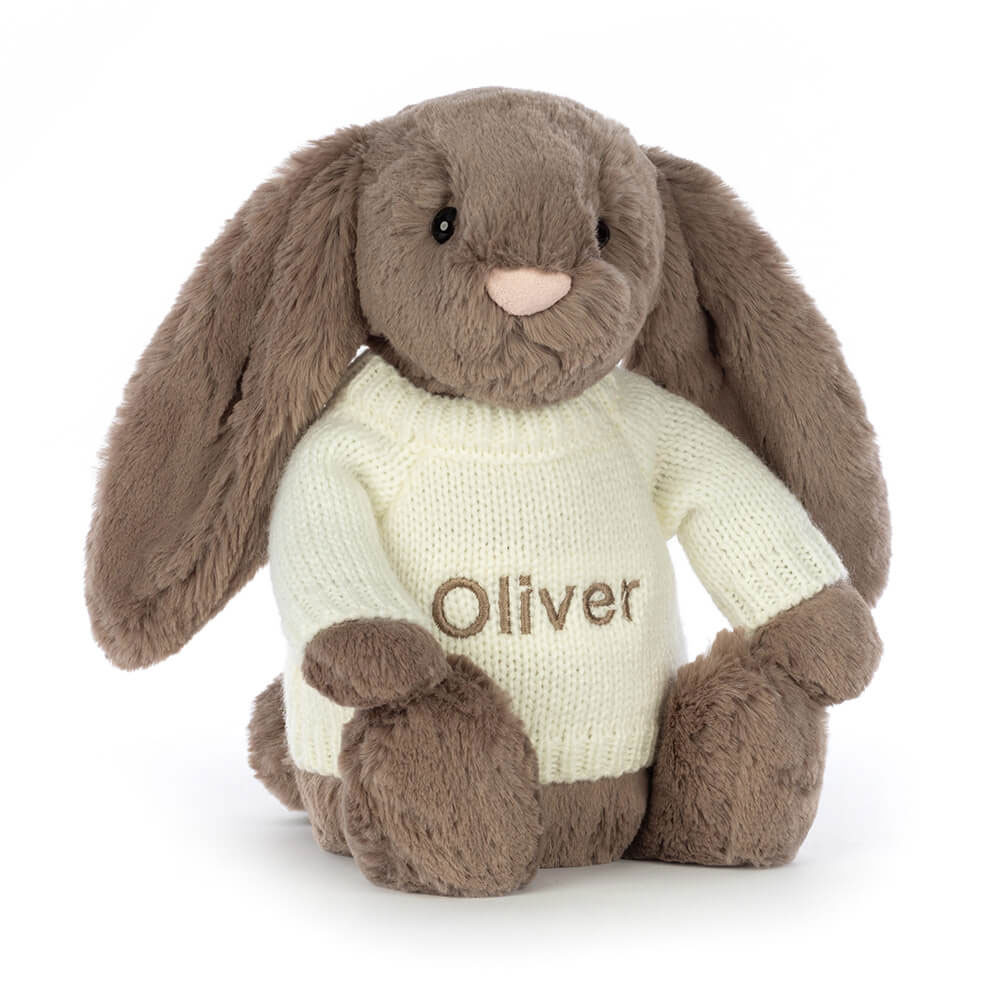 http://Bashful%20Truffle%20Bunny%20with%20Personalised%20Cream%20Jumper