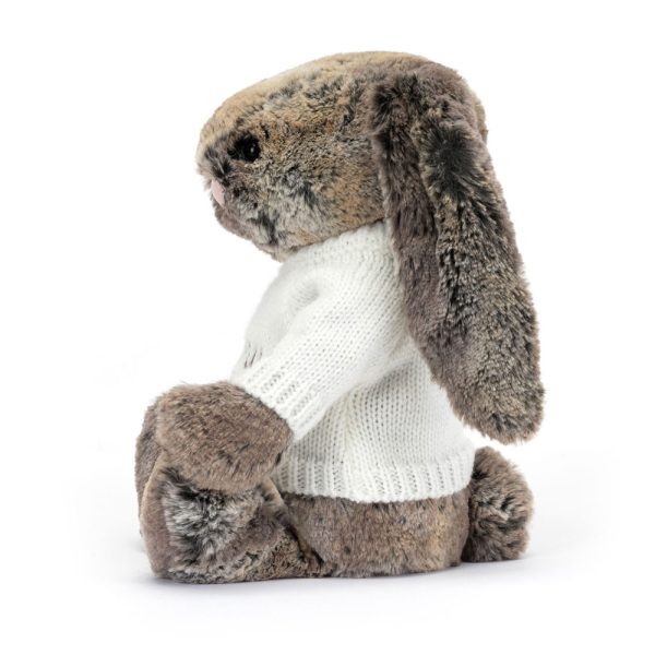 Bashful Cottontail Bunny with Personalised Cream Jumper