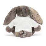 Bashful Cottontail Bunny with Personalised Cream Jumper