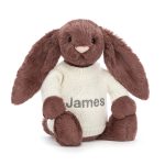 Bashful Fudge Bunny with Personalised Cream Jumper