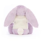 Bashful Lilac Bunny with Personalised Cream Jumper