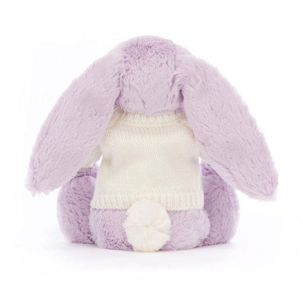 Bashful Lilac Bunny with Personalised Cream Jumper