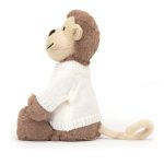 Bashful Monkey with Personalised Cream Jumper