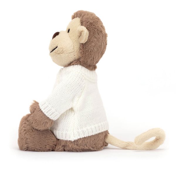 Bashful Monkey with Personalised Cream Jumper