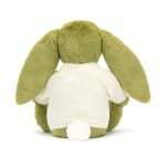 Bashful Moss Bunny with Personalised Cream Jumper