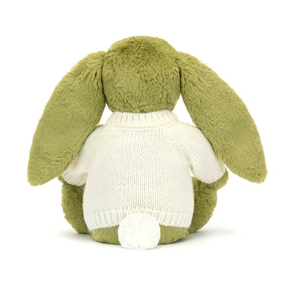 Bashful Moss Bunny with Personalised Cream Jumper