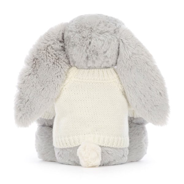 Bashful Shimmer Bunny with Personalised Cream Jumper