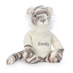 Bashful Snow Tiger with Personalised Cream Jumper
