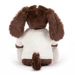 Bashful Fudge Puppy with Personalised Cream Jumper