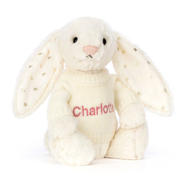 Bashful Twinkle Bunny with Personalised Cream Jumper
