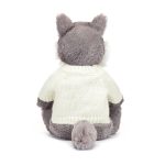 Bashful Wolf with Personalised Cream Jumper