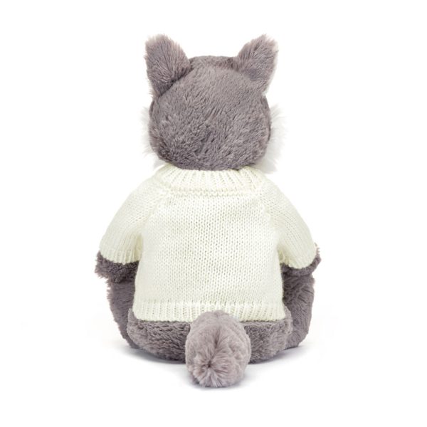 Bashful Wolf with Personalised Cream Jumper