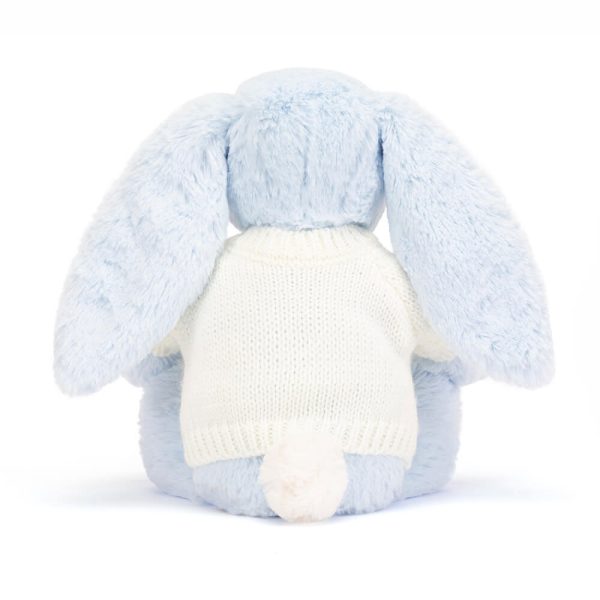 Bashful Blue Bunny with Personalised Cream Jumper