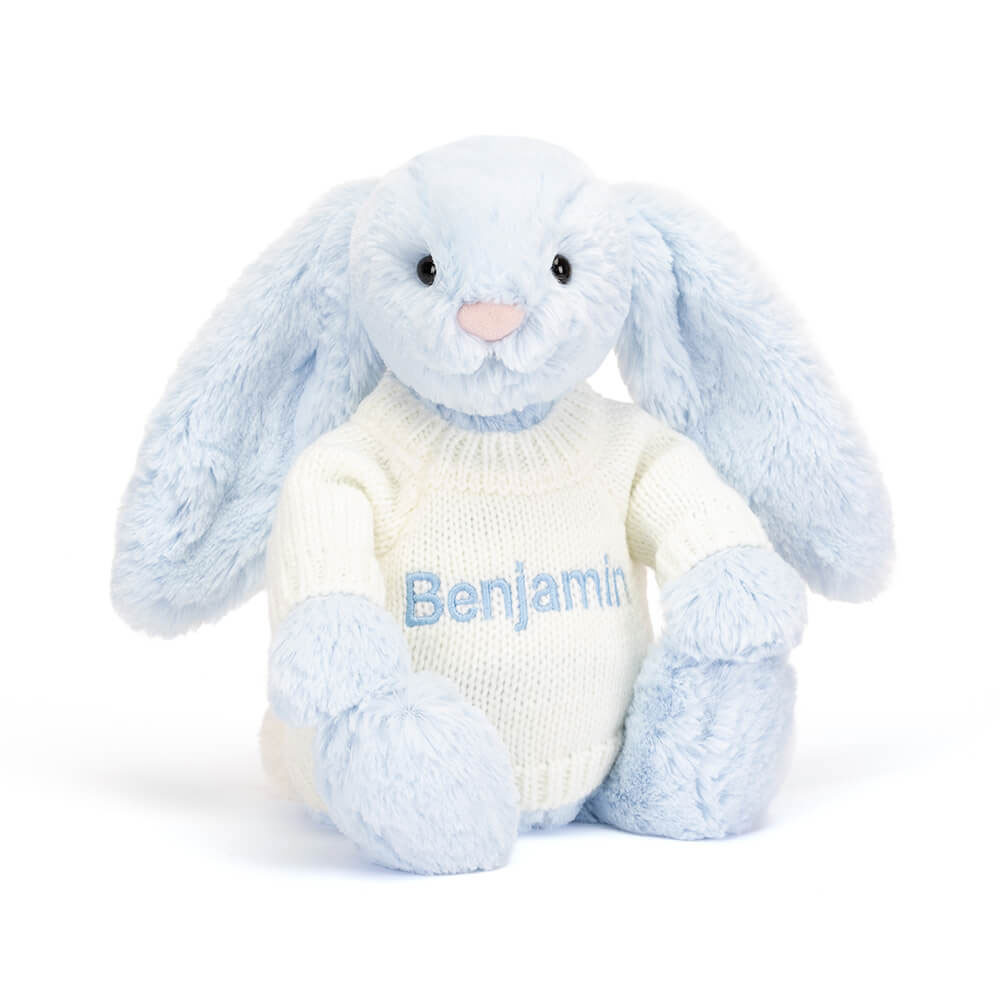 http://Bashful%20Blue%20Bunny%20with%20Personalised%20Cream%20Jumper