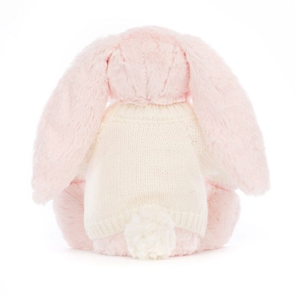 Bashful Pink Bunny with Personalised Cream Jumper