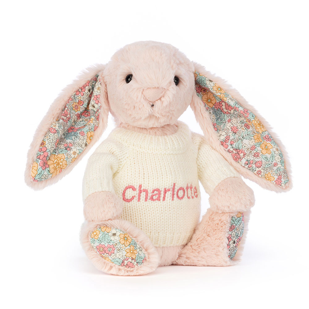 http://Blossom%20Blush%20Bunny%20with%20Personalised%20Cream%20Jumper