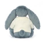 Blossom Dusky Blue Bunny with Personalised Cream Jumper
