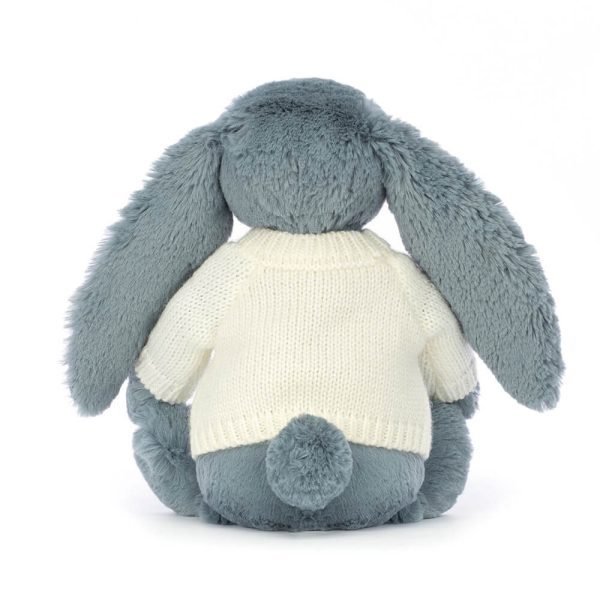 Blossom Dusky Blue Bunny with Personalised Cream Jumper