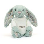 Blossom Sage Bunny with Personalised Cream Jumper