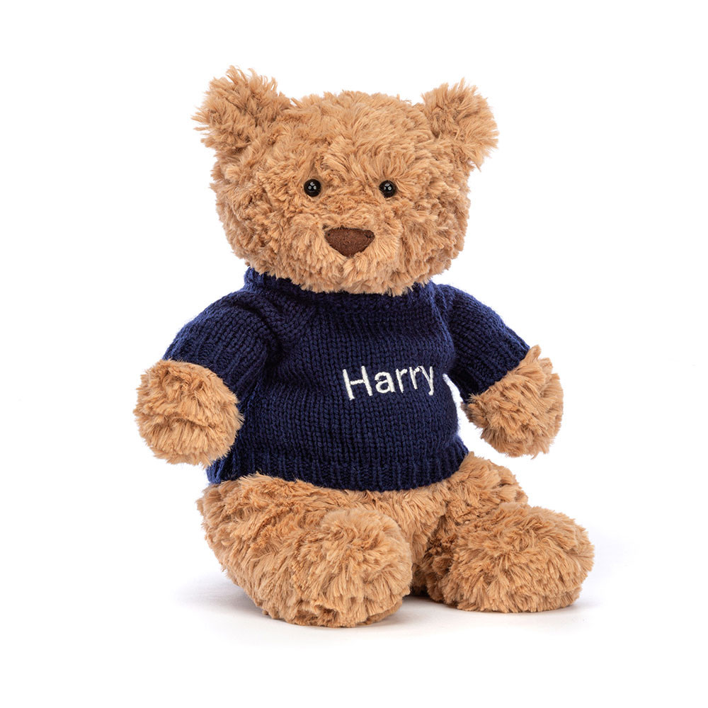 http://Bartholomew%20Bear%20with%20Personalised%20Navy%20Jumper