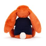 Bashful Tangerine Bunny with Personalised Navy Jumper