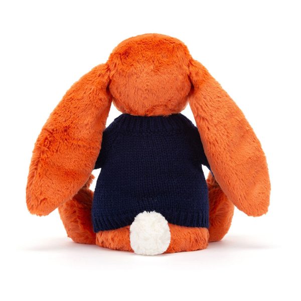 Bashful Tangerine Bunny with Personalised Navy Jumper