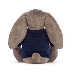 Bashful Truffle Bunny with Personalised Navy Jumper