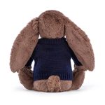 Bashful Fudge Bunny with Personalised Navy Jumper