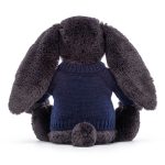 Bashful Inky Bunny with Personalised Navy Jumper