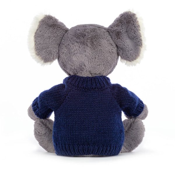 Bashful Koala with Personalised Navy Jumper
