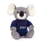 Bashful Koala with Personalised Navy Jumper