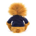 Bashful Lion with Personalised Navy Jumper
