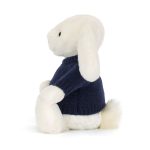 Bashful Luxe Bunny Luna with Personalised Navy Jumper