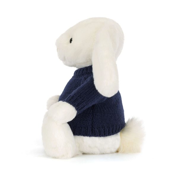 Bashful Luxe Bunny Luna with Personalised Navy Jumper