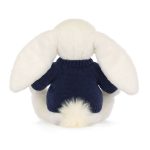 Bashful Luxe Bunny Luna with Personalised Navy Jumper