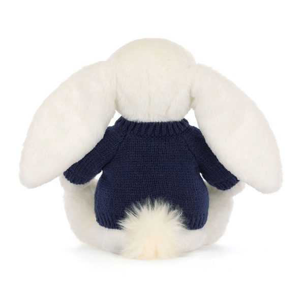 Bashful Luxe Bunny Luna with Personalised Navy Jumper