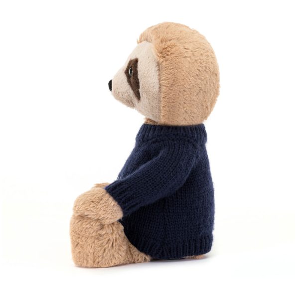 Bashful Sloth with Personalised Navy Jumper
