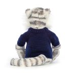 Bashful Snow Tiger with Personalised Navy Jumper