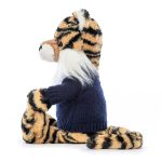 Bashful Tiger with Personalised Navy Jumper