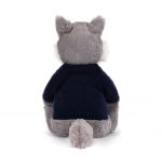 Bashful Wolf with Personalised Navy Jumper