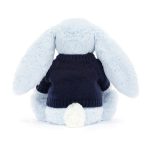 Bashful Blue Bunny with Personalised Navy Jumper