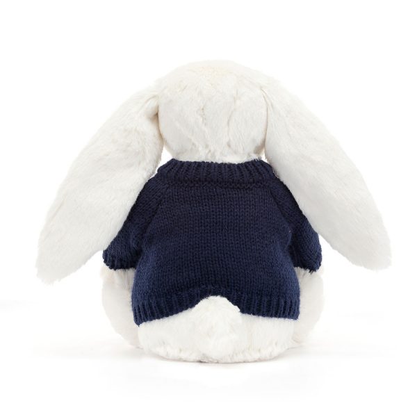 Blossom Cream Bunny with Personalised Navy Jumper