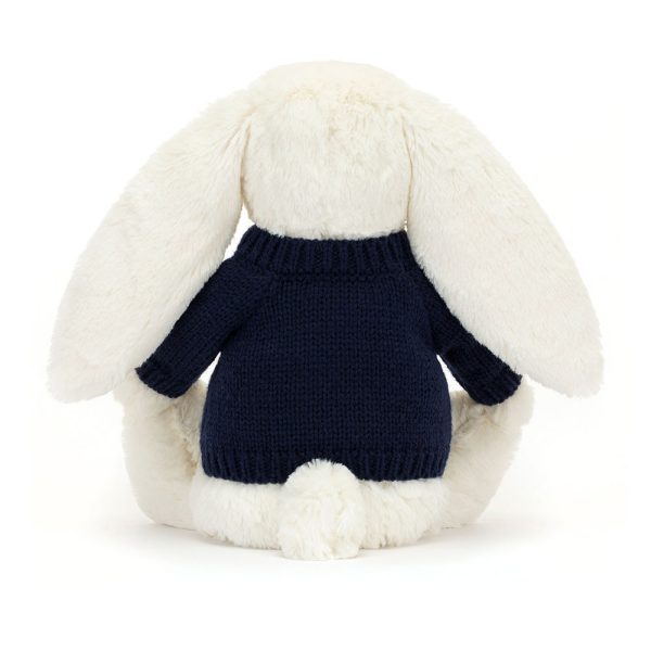 Blossom Cherry Bunny with Personalised Navy Jumper