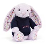 Blossom Jasmine Bunny with Personalised Navy Jumper