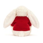 Bashful Cream Bunny with Personalised Red Jumper