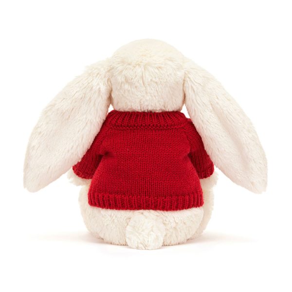 Bashful Cream Bunny with Personalised Red Jumper