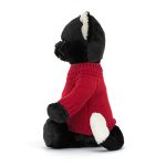 Bashful Black Kitten with Personalised Red Jumper